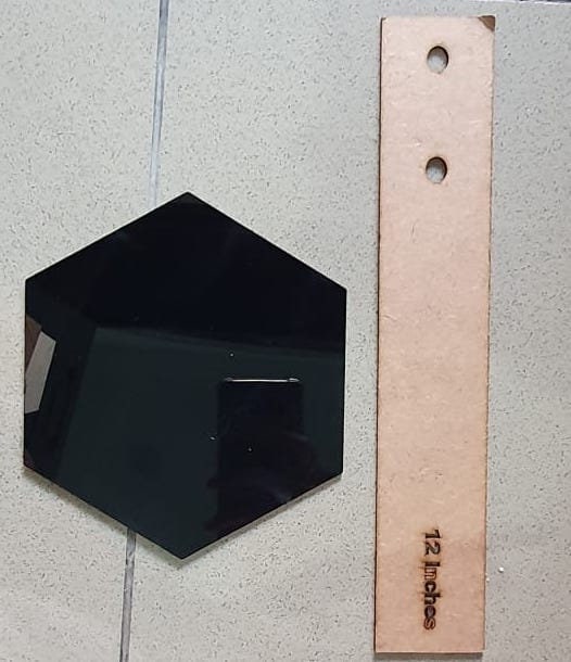 set mit 10 stuck acryl glanzendes schwarzes plexiglas 3 mm hexagon 10 cm