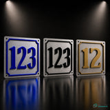 Individuelles Hausnummernschild 11x11 cm – Alu-Verbund mit 3D Plexiglas-Ziffern – personalisierbar