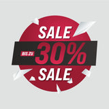 SALE Fensteraufkleber Rund Wunsch Prozent Rabatt Schaufenster Vinyl Sticker