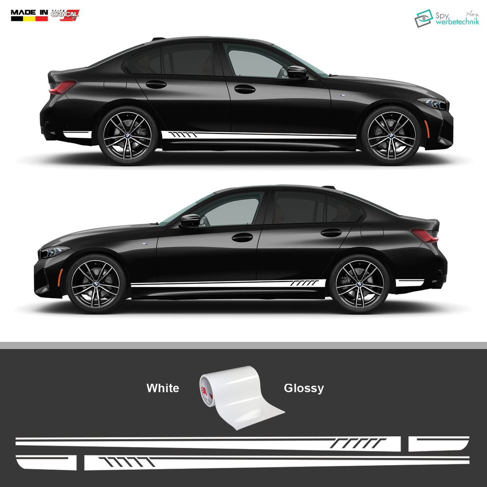 Sport Auto Seitenstreifen Aufkleber | 2er-Set – Detailansicht 3
