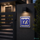 Individuelles Hausnummernschild 11x11 cm – Alu-Verbund mit 3D Plexiglas-Ziffern – personalisierbar