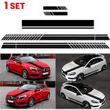 black vinyl car decal set hood side stripe mirror stickers
