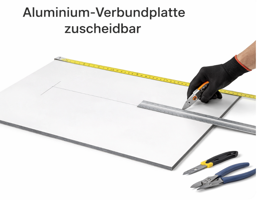 Alu-Verbundplatte 3 mm weiß | 40 x 40 cm – Detailansicht 3