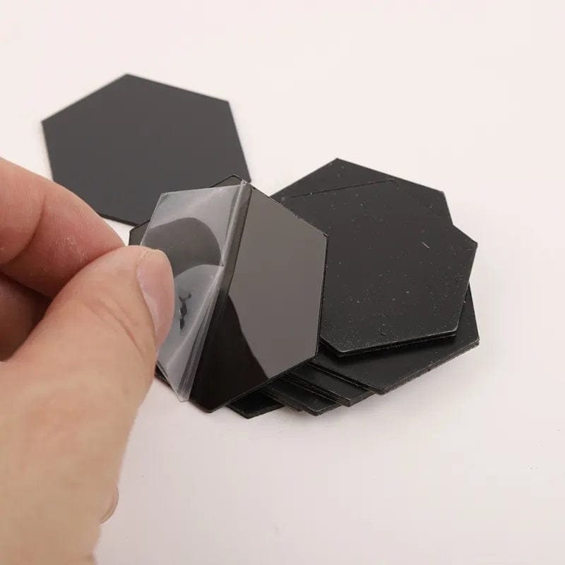 set mit 10 stuck acryl glanzendes schwarzes plexiglas 3 mm hexagon 10 cm