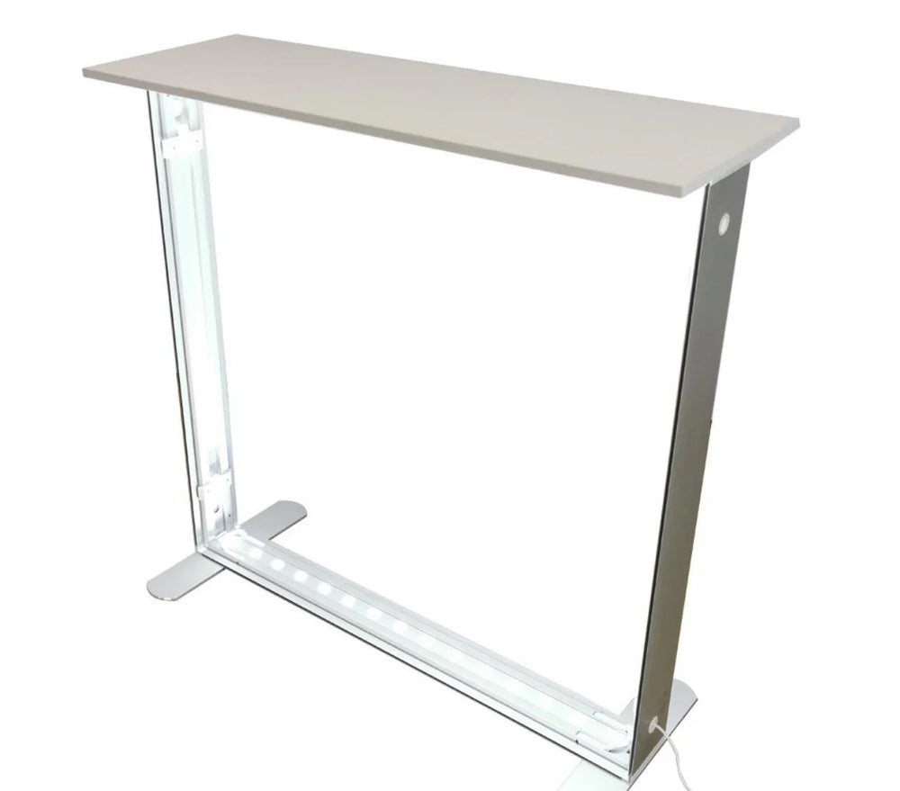 portable led lightbox desk customizable fabric face 100x40x100 cm exhibition counter with lights