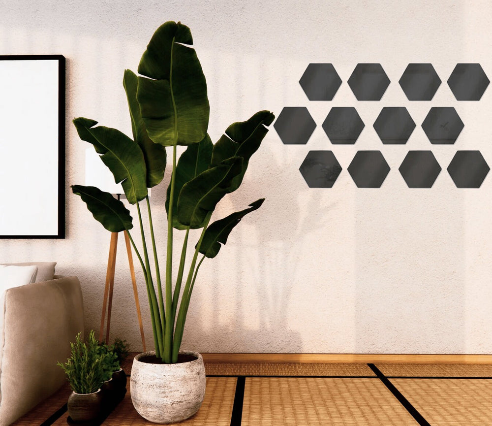 set mit 10 stuck acryl glanzendes schwarzes plexiglas 3 mm hexagon 10 cm