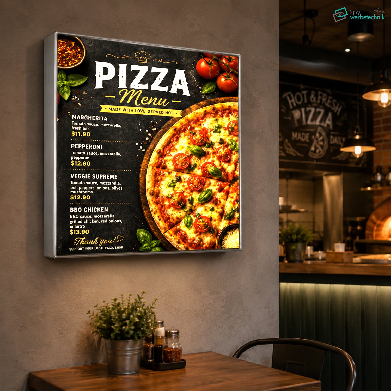 LED Leuchtkasten mit Frontlit Banner | 120 mm – Detailansicht 6