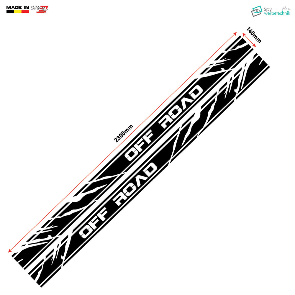OFF ROAD Auto Seitenstreifen Aufkleber | 2er-Set – Detailansicht 4