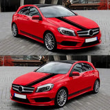 black vinyl car decal set hood side stripe mirror stickers