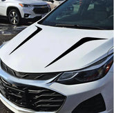 Matte Black Racing Hood Sticker: Weatherproof Vinyl Car Bonnet Decal