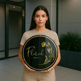 3d logo sign custom acrylic business signage with rose gold lettering