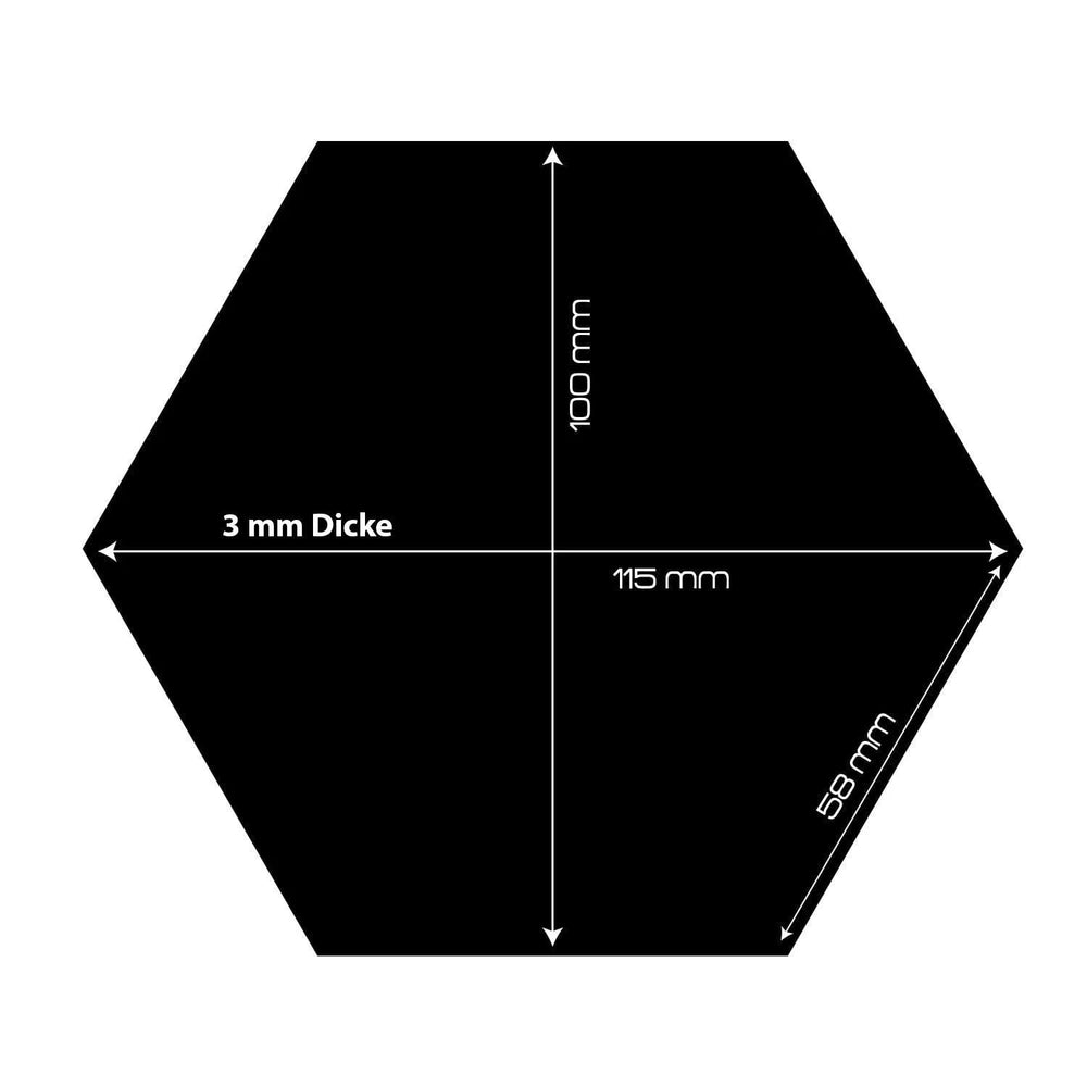 set mit 10 stuck acryl glanzendes schwarzes plexiglas 3 mm hexagon 10 cm