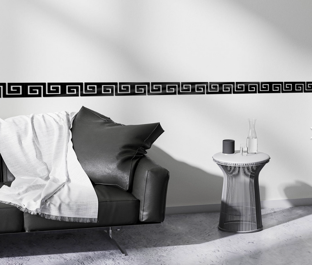 Set 5 Deko-Wandplatten aus schwarzem Plexiglas 3 mm – 20×8 cm