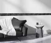 Set 5 Deko-Wandplatten aus schwarzem Plexiglas 3 mm – 20×8 cm