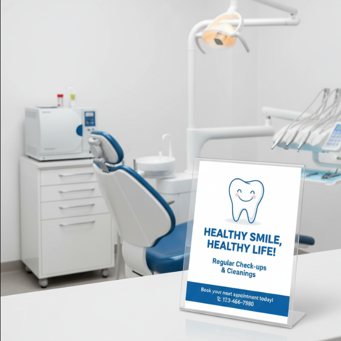 A4 Menühalter aus Acryl (Hochformat) – L-Form, 3er-Set