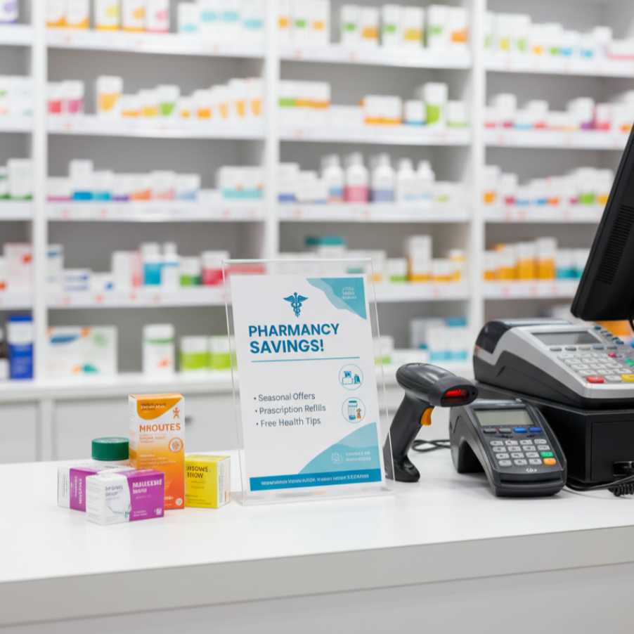 A6 Menühalter aus Acryl (Hochformat) – L-Form, 5er-Set