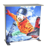 portable led lightbox desk customizable fabric face 100x40x100 cm exhibition counter with lights