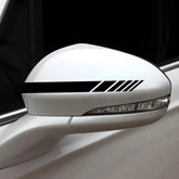 Black Vinyl Car Decal Set: Hood, Side Stripe & Mirror Stickers