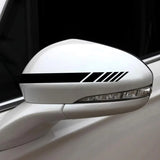 Black Vinyl Car Decal Set: Hood, Side Stripe & Mirror Stickers