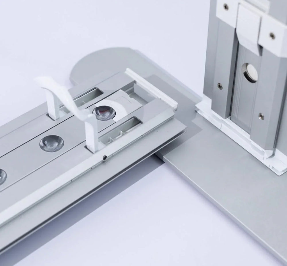 portable led lightbox desk customizable fabric face 100x40x100 cm exhibition counter with lights