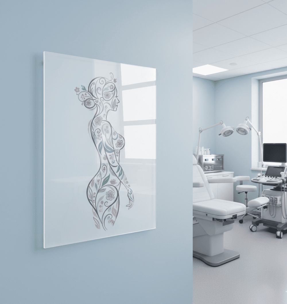 Acryl Wandbilder für Kliniken & Praxen – eingesetzte Wandbilder im Wartebereich oder Behandlungsraum, moderne Atmosphäre