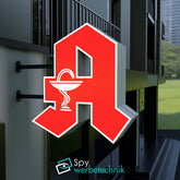 Apotheken A – 3D LED-Leuchtbuchstabe doppelseitig, Frontansicht mit opaler PLEXIGLAS®-Front