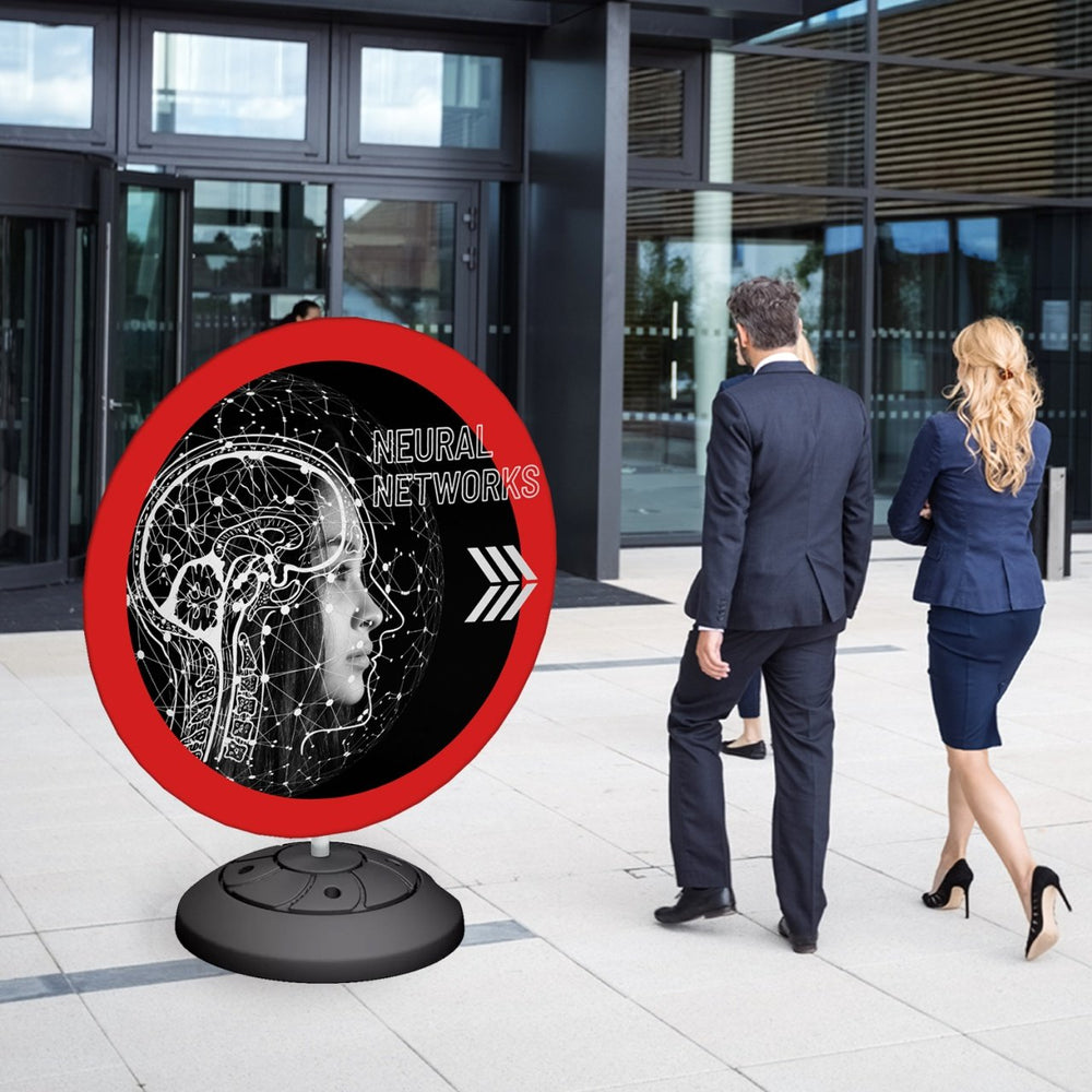 Aufblasbares Totem „Wheel-System“ – leichtes, modulares, feuerfestes Werbetotem, Gesamtansicht