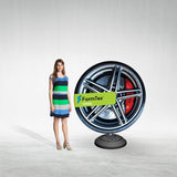 Aufblasbares Totem „Wheel-System“ – stromlinienförmige Form, Seitenansicht für Events und Promotions