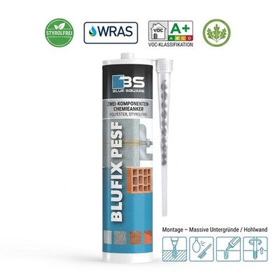 BLUFIX PESF Blauer Chemieanker 300ml | Styrolfrei | CE zertifiziert | BSAC300PE