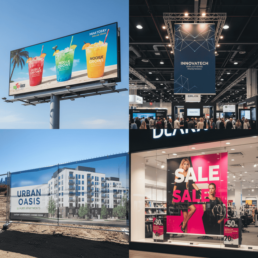 Blockout PVC Banner – beidseitig bedruckbares, wetterfestes Werbebanner, Gesamtansicht