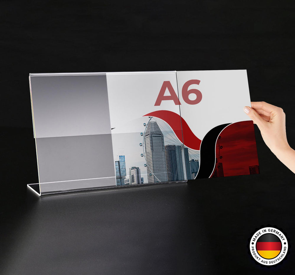 a6 menuehalter acryl querformat 5er set