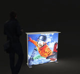 portable led lightbox desk customizable fabric face 100x40x100 cm exhibition counter with lights