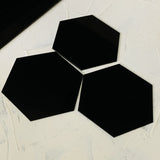 set mit 10 stuck acryl glanzendes schwarzes plexiglas 3 mm hexagon 10 cm