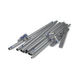 Haushaltsbanner 85 x 228 cm – werkzeugloser Aufbau des leichten Aluminiumrahmens in wenigen Schritten