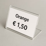 Mini-Aufsteller 8×5 cm Plexiglas® 2 mm – transparenter Präsentationsaufsteller im 20er-Set, Gesamtansicht