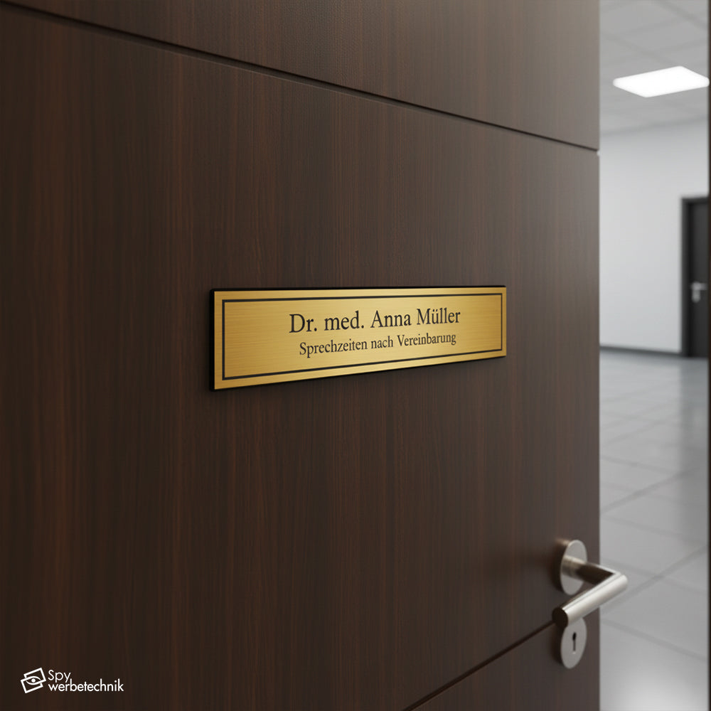 Gravierte Namens- & Funktionsschilder – PVC in Gold/Silber