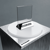 Premium Acryl-Aufsteller A5 mit schwarzem Sockel – bestückt mit Beispielmotiv, ideal für Preise, Hinweise oder Aktionen 1