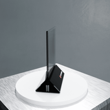 Premium Acryl-Aufsteller A5 mit schwarzem Sockel – individuell bedruckbare Fläche für Logos und Botschaften