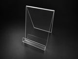Buchständer aus PLEXIGLAS® A5 / A4 – klarer Buchaufsteller, 3 mm, 25 mm Ablage