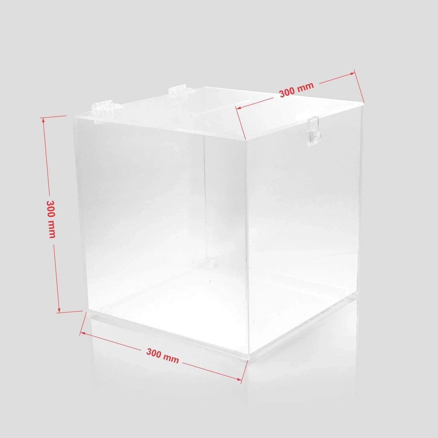 Acryl-Spendenbox Transparent – Spenden- & Vorschlagsbox mit Schlitz, 15/20/30 cm - Spy Werbetechnik