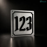 Individuelles Hausnummernschild 11x11 cm – Alu-Verbund mit 3D Plexiglas-Ziffern – personalisierbar