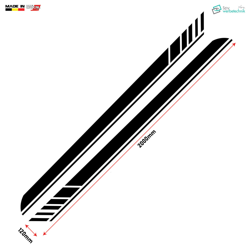 Racing Auto Seitenstreifen Aufkleber | 2er-Set – Detailansicht 4