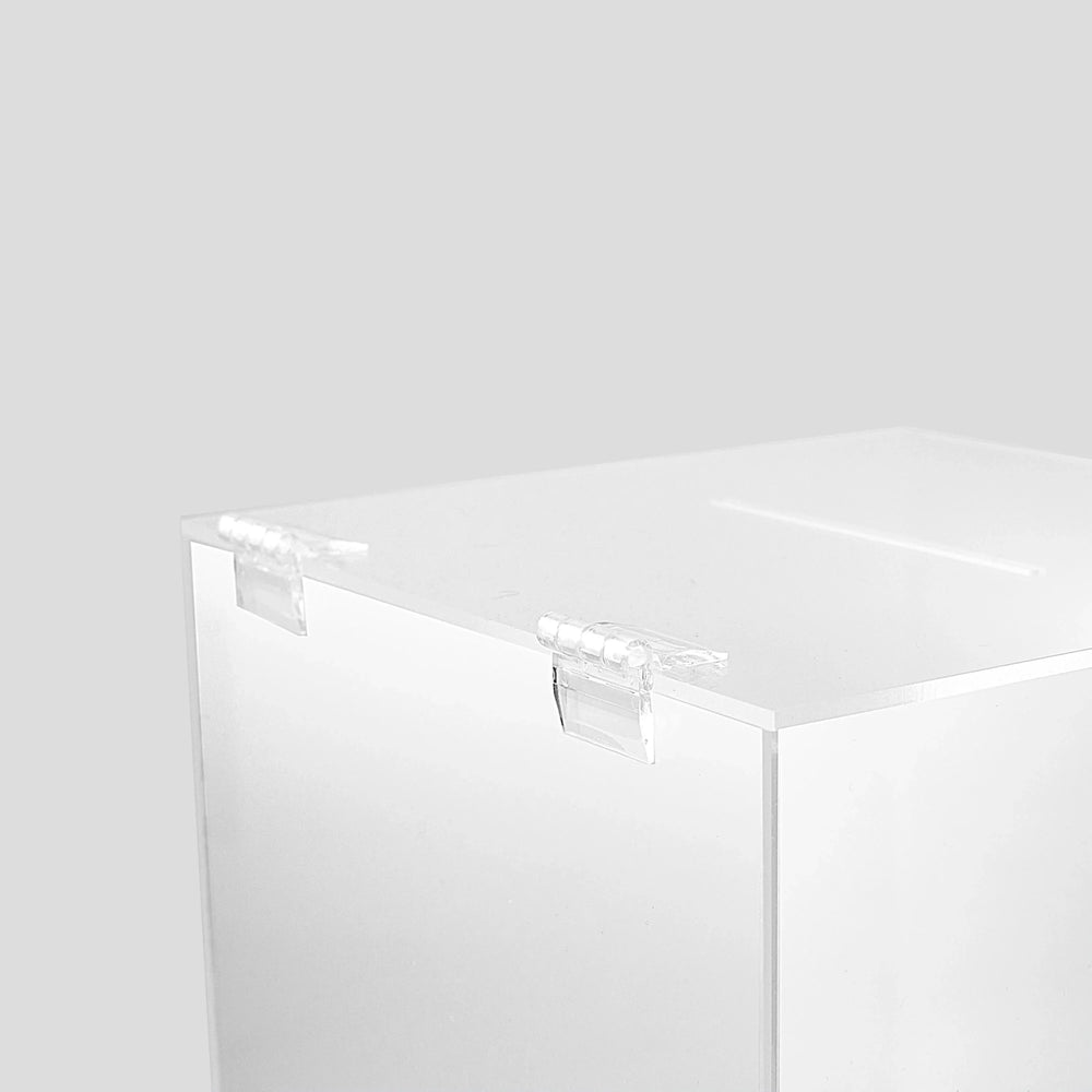 clear acrylic donation box with slot raffle events fundraisers