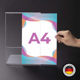 A4 Menühalter aus Acryl (Hochformat) – L-Form, 3er-Set - Spy Werbetechnik