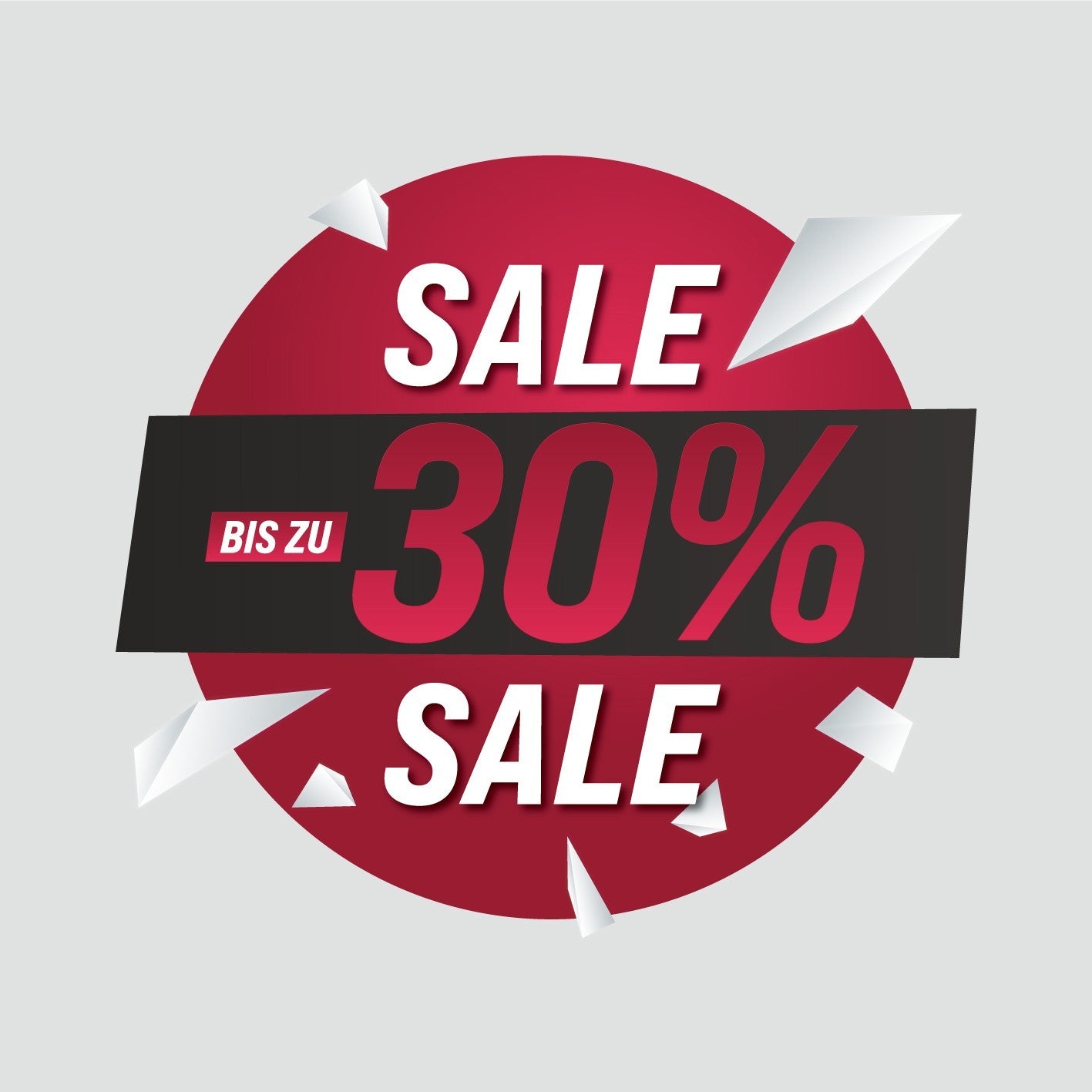 SALE Fensteraufkleber Rund Wunsch Prozent Rabatt Schaufenster Vinyl Sticker