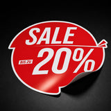 Runder SALE Fensteraufkleber mit Wunsch-Rabatt - Vinyl Schaufenster Sticker