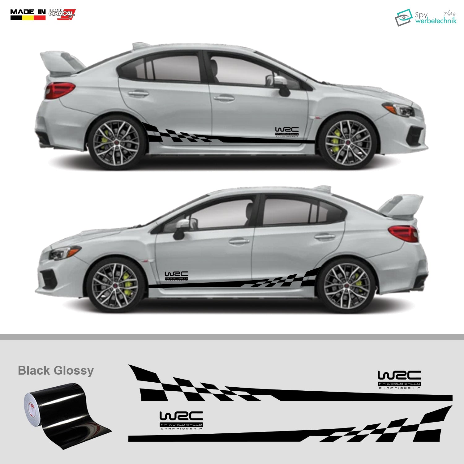 WRC Auto Seitenstreifen Aufkleber | 2er-Set – Detailansicht 6
