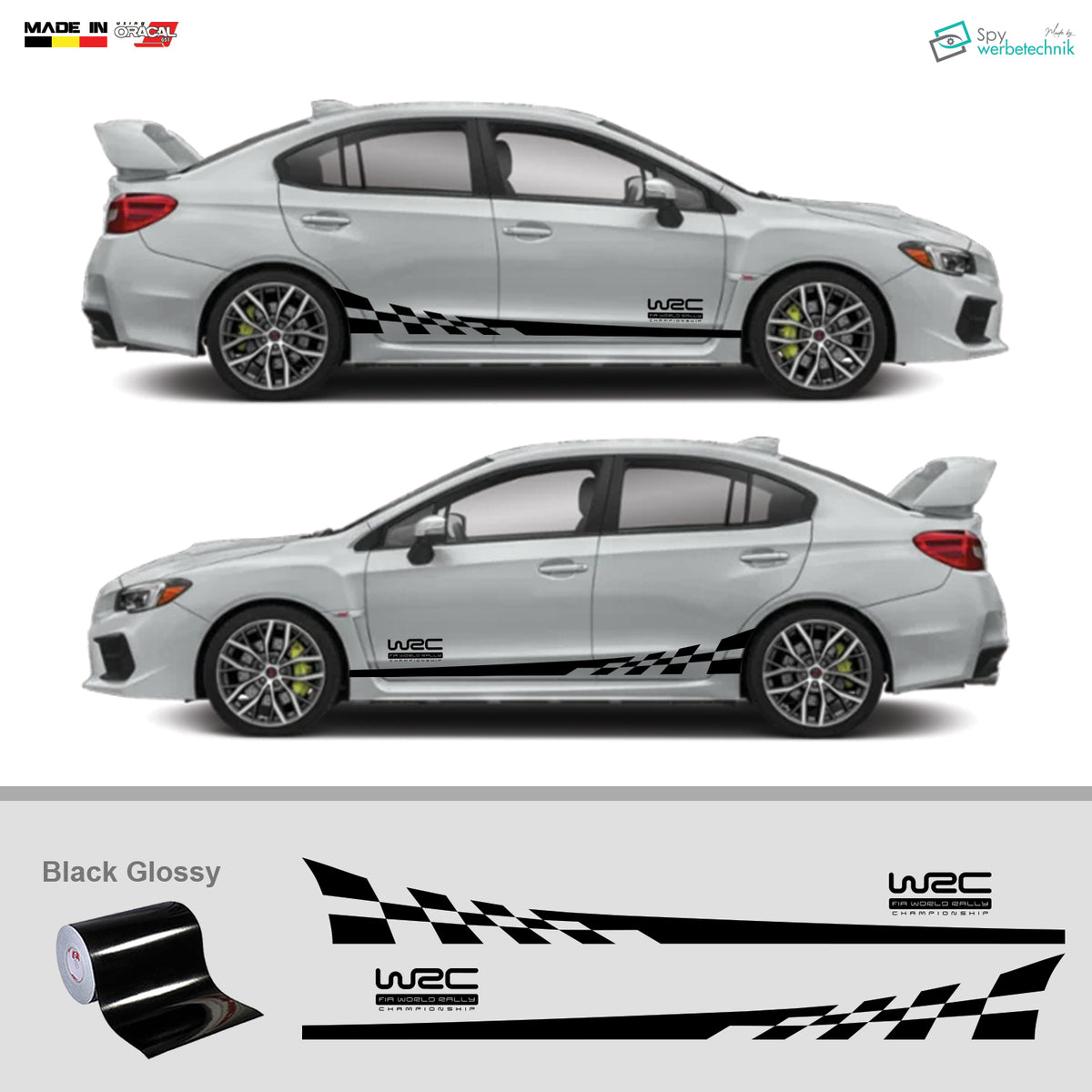 WRC Auto Seitenstreifen Aufkleber | 2er-Set – Detailansicht 6