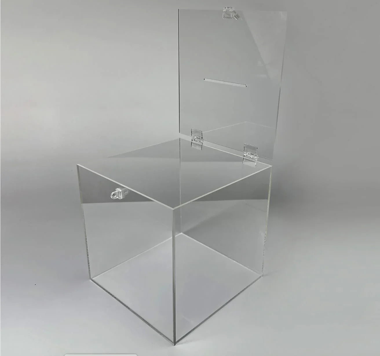 Acryl-Spendenbox Transparent – Spenden- & Vorschlagsbox mit Schlitz, 15/20/30 cm - Spy Werbetechnik