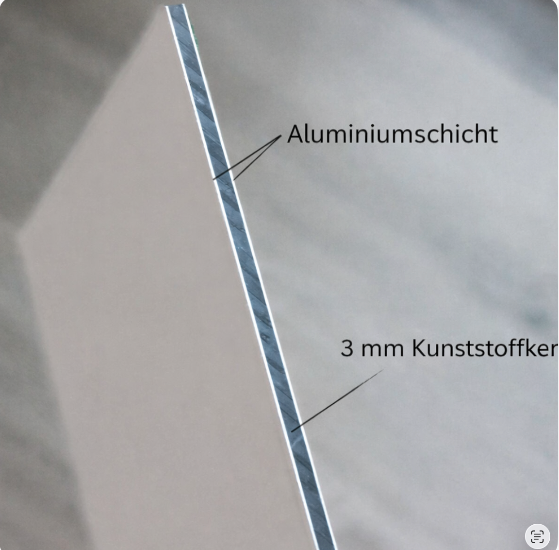 Alu-Verbundplatte 3 mm weiß | 50 x 50 cm – Detailansicht 7